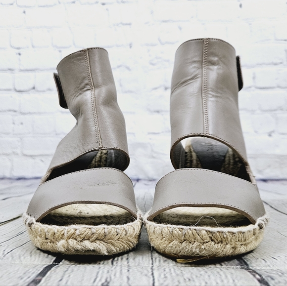 VINCE | Spencer leather open toe espadrille wedge sandals - Picture 6 of 12